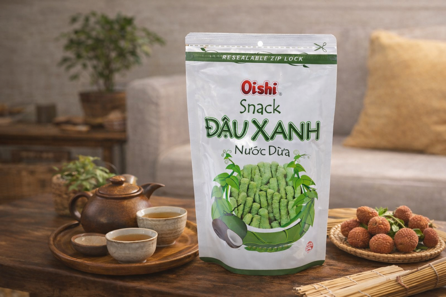 Oishi: Green Pea Snack (Đậu Xanh)